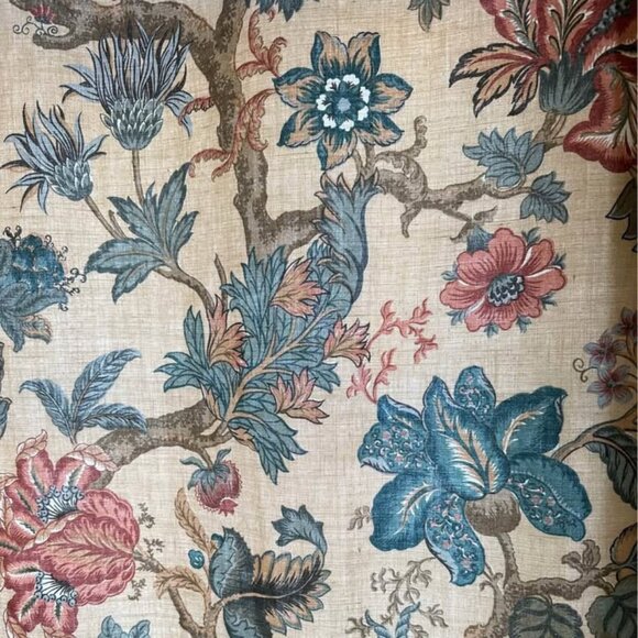 2 Custom Hand-made 46W x 110L Fully Lined Jacobean Curtains - Picture 9 of 9